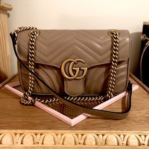 Gucci GG Marmont Small Flap in Porcelain Rose